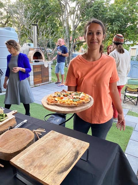 Pizza from the wood-fired oven