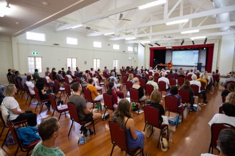 The audience at a public meditation event
