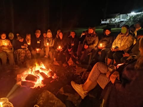 Evening gathering around the campfire